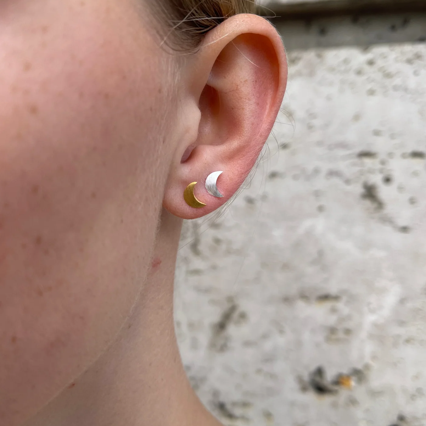 Small Half Moon Stud