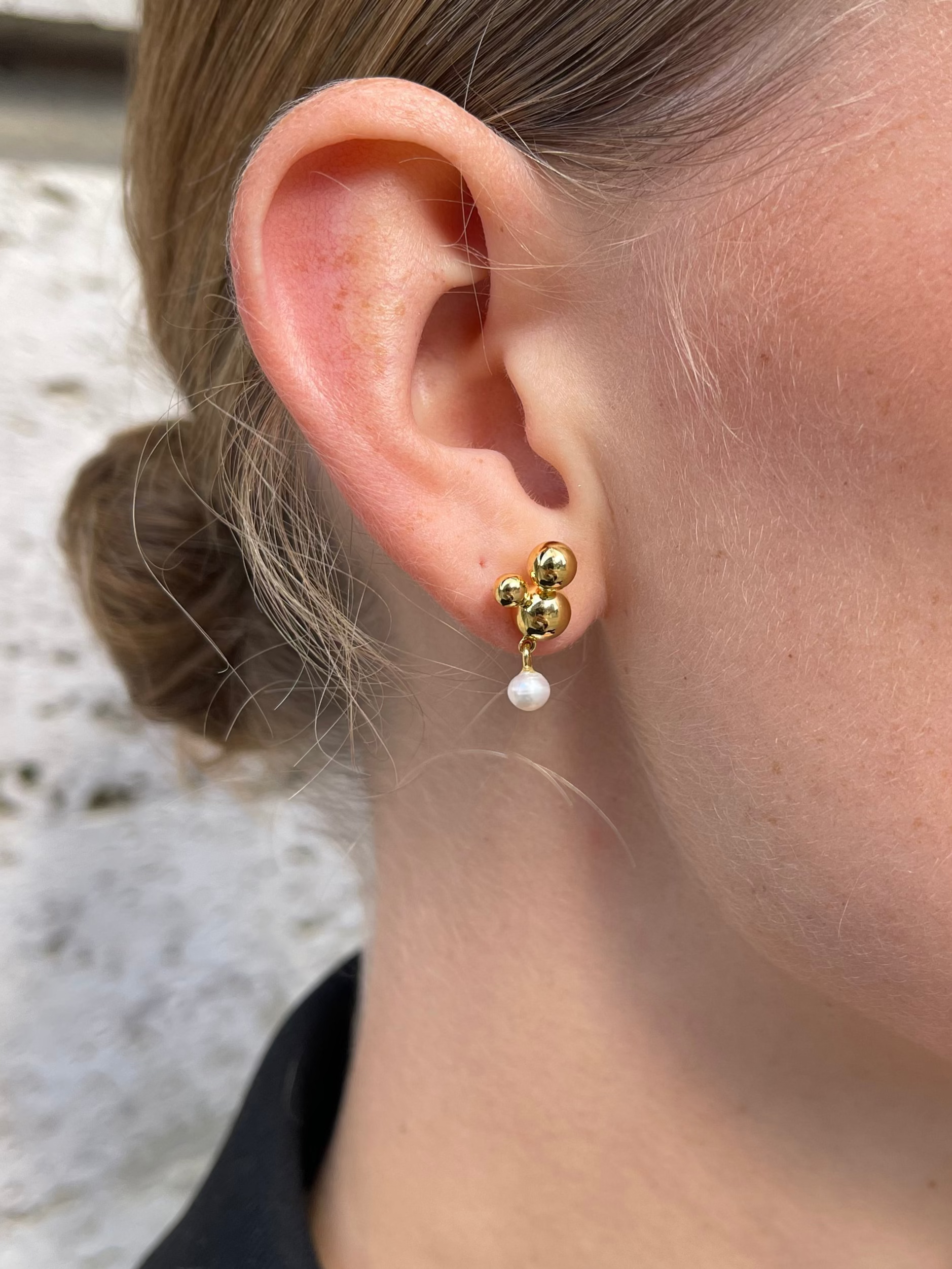 Atomic Stud w. pearl pendant