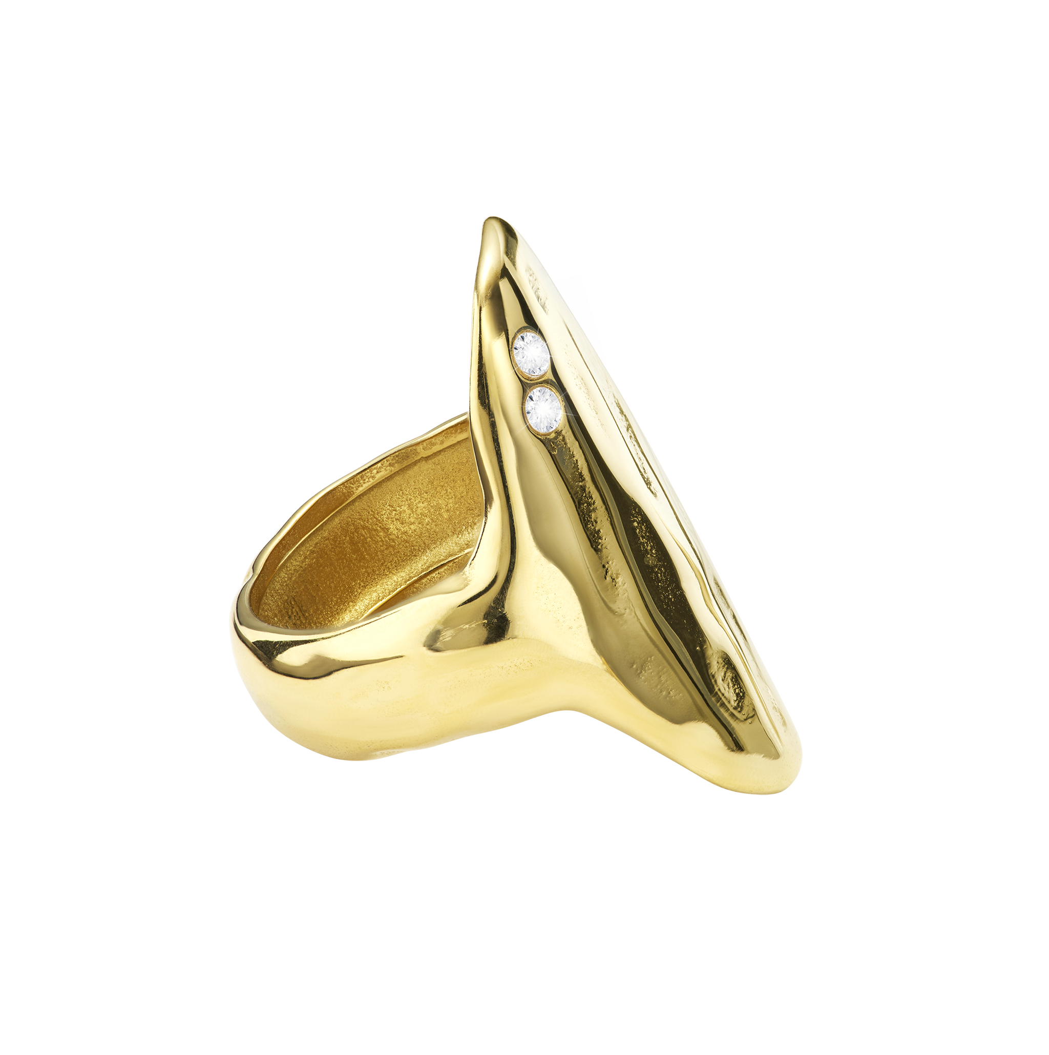 Shield Ring with stones