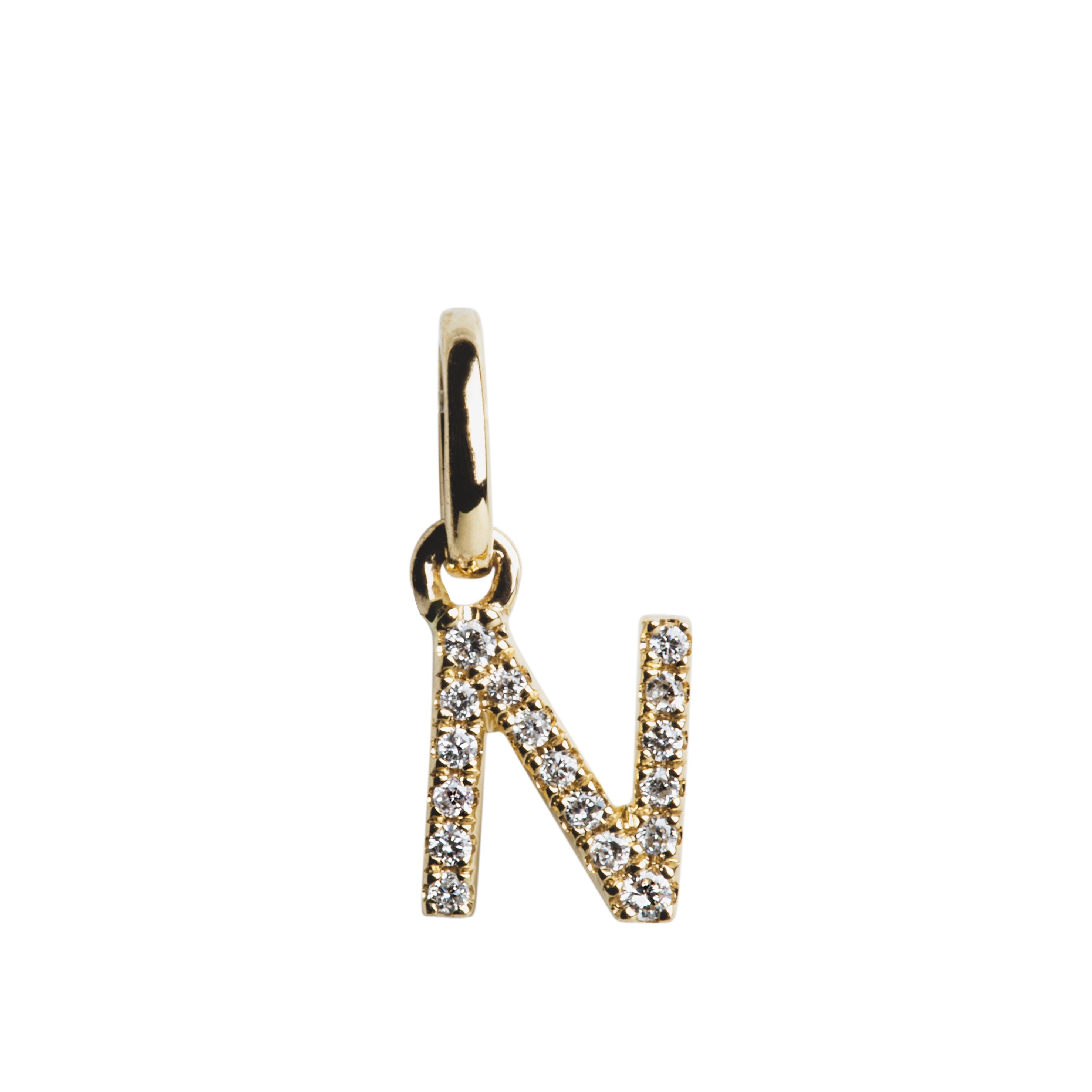 Letter Pendant with Diamonds