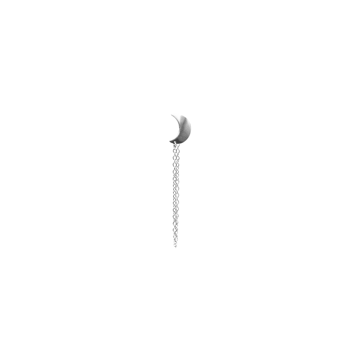 Single Half Moon Chain Stud