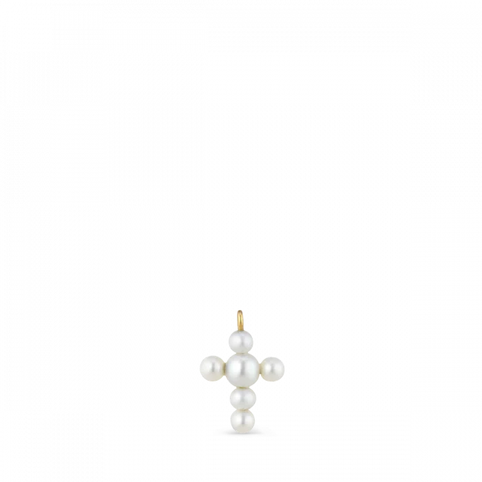 Medium Pearl Cross pendant for Creole