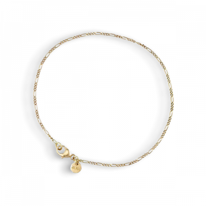 Figaro curb bracelet in 14 karat gold