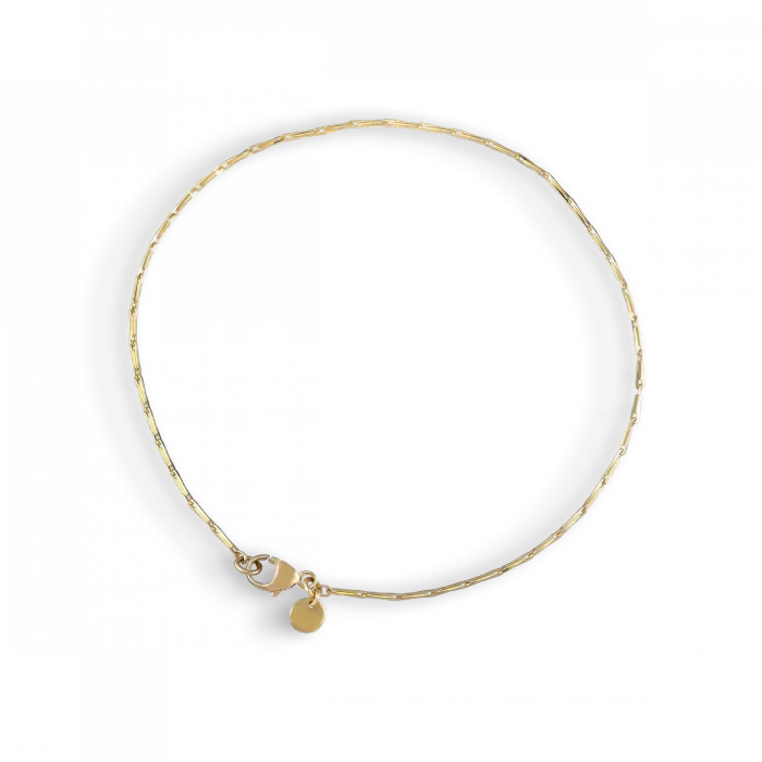 Bead chain bracelet in 14 karat gold, Large