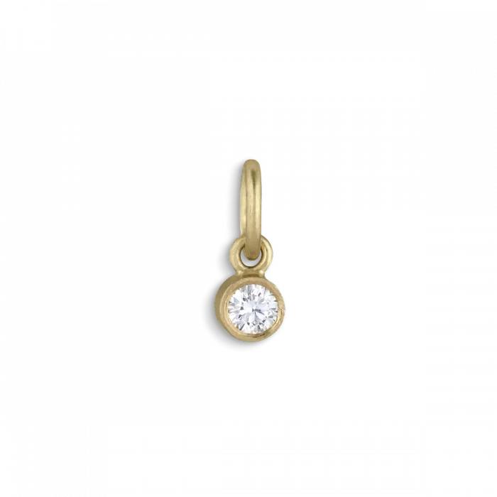 Brilliant pendant in ball setting in 18kt gold with 1x0.05 ct brilliant-cut diamond