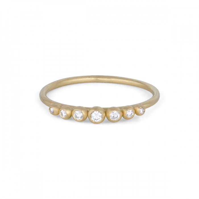 Stor Diademring i 14 karat guld