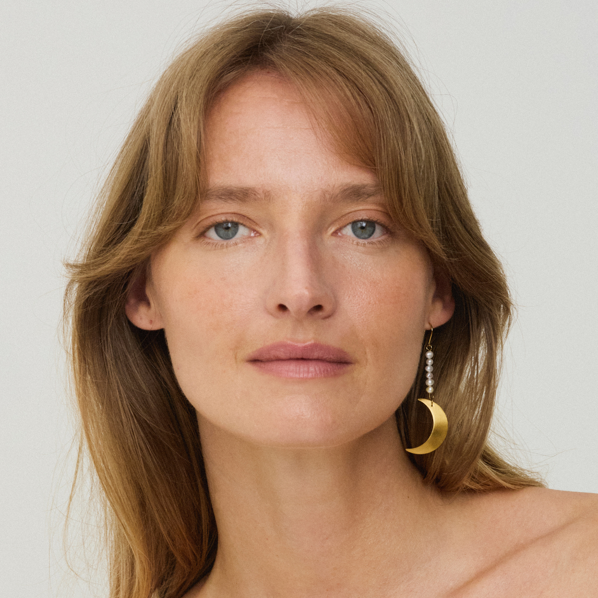 Half Moon Pearl Earring