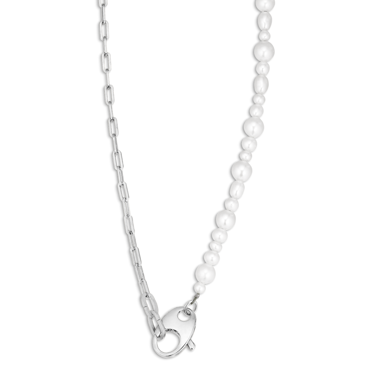 ☆TATIANA☆ Silver 925 Ribbon Tie Pearl Necklace NZ2173 ☆TATIANA☆ Silver 925 Ribbon Tie Pearl Necklace NZ2173