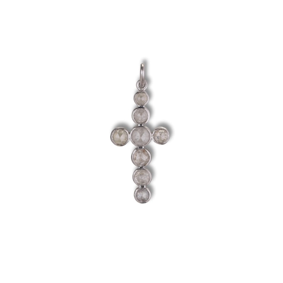 Rosecut Cross Pendant white gold