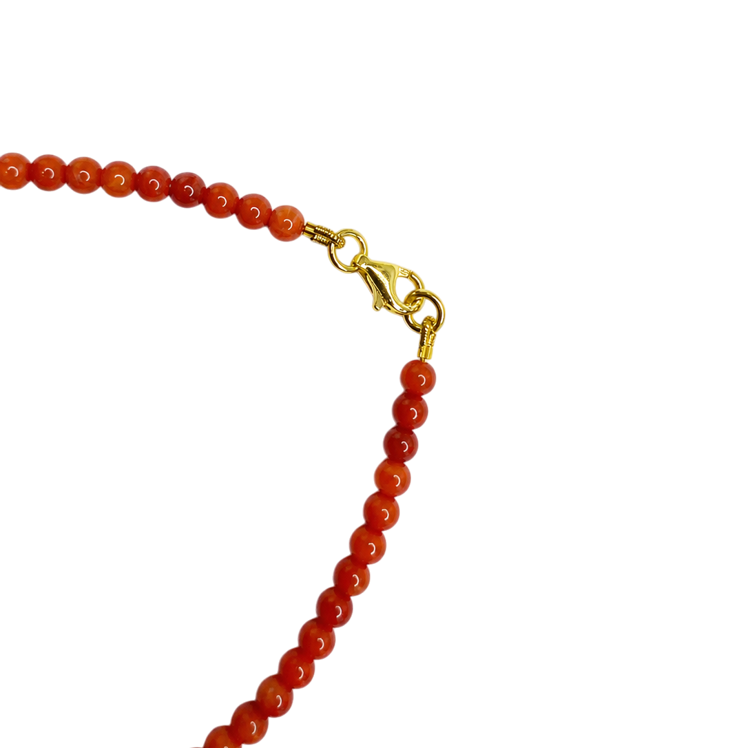 Bead anklet Coral