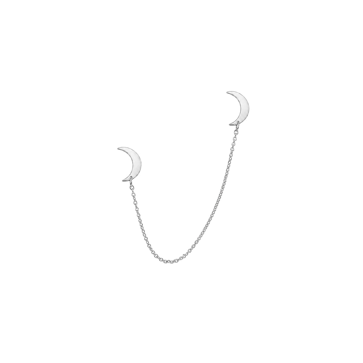 Double Half Moon chain stud
