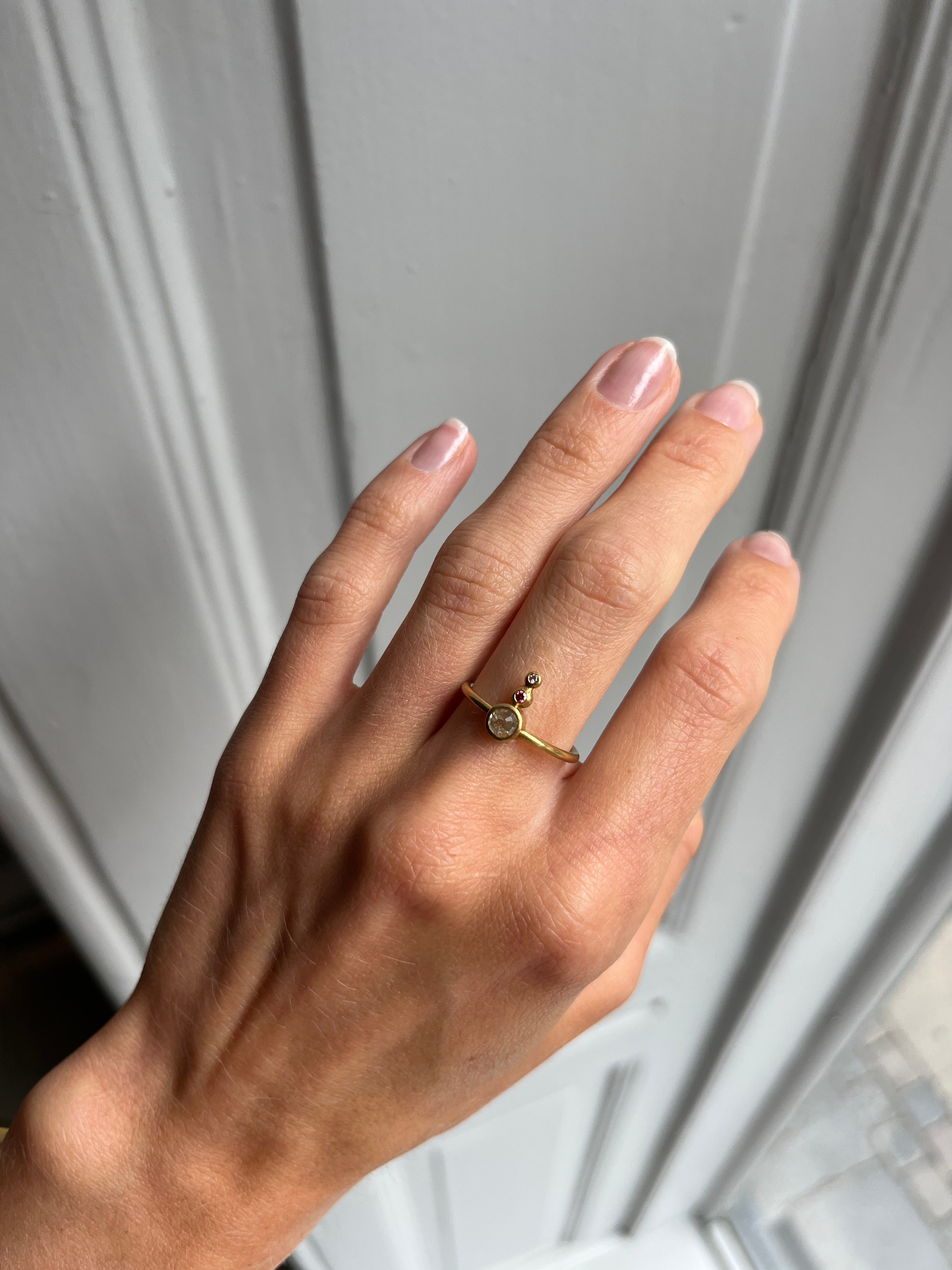 Rose Cut diamondring with brilliants