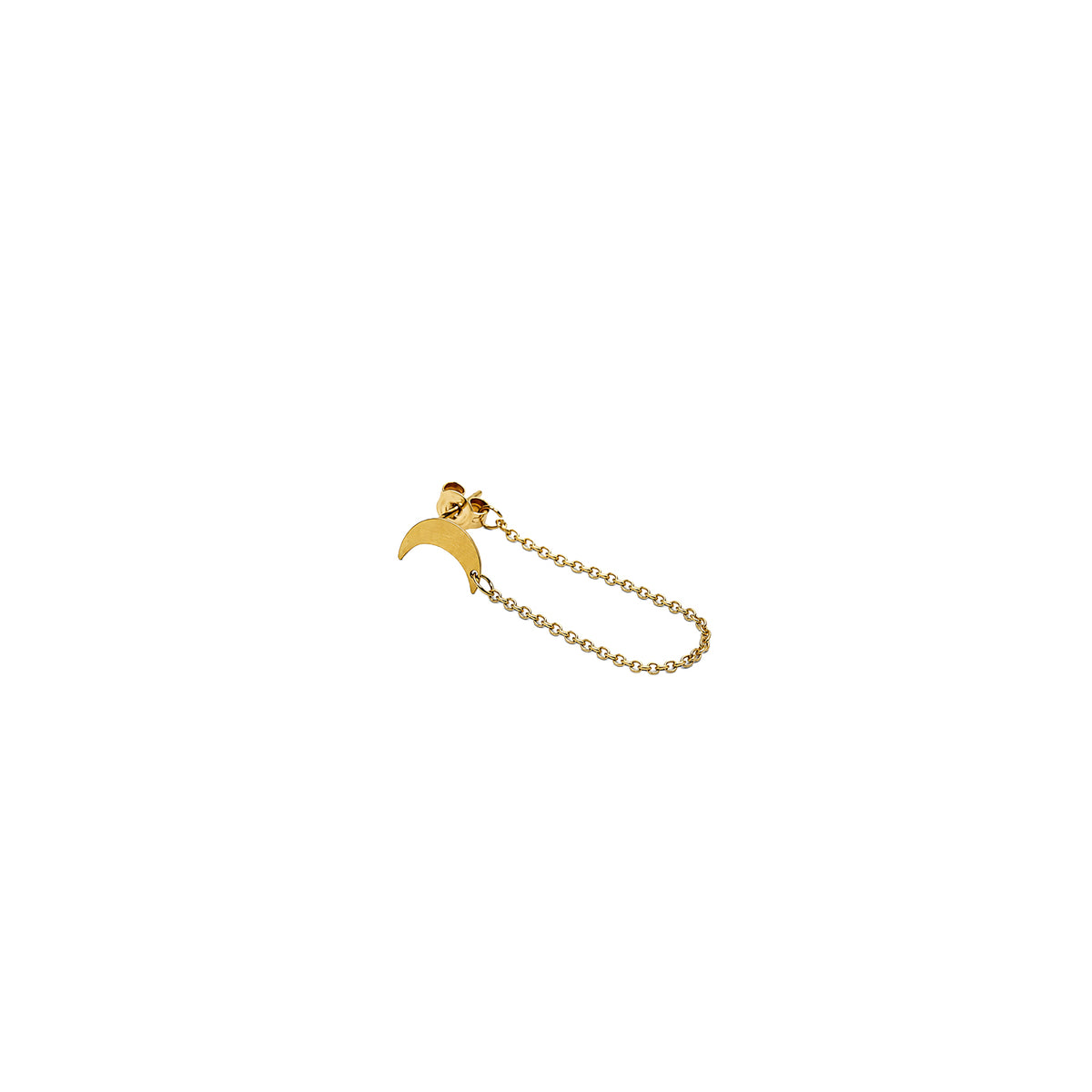 Single Half Moon Chain Stud