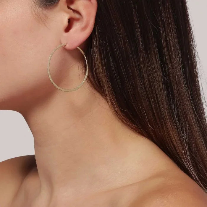 Diamond Hoops LARGE Ø 44,5 mm Hvid